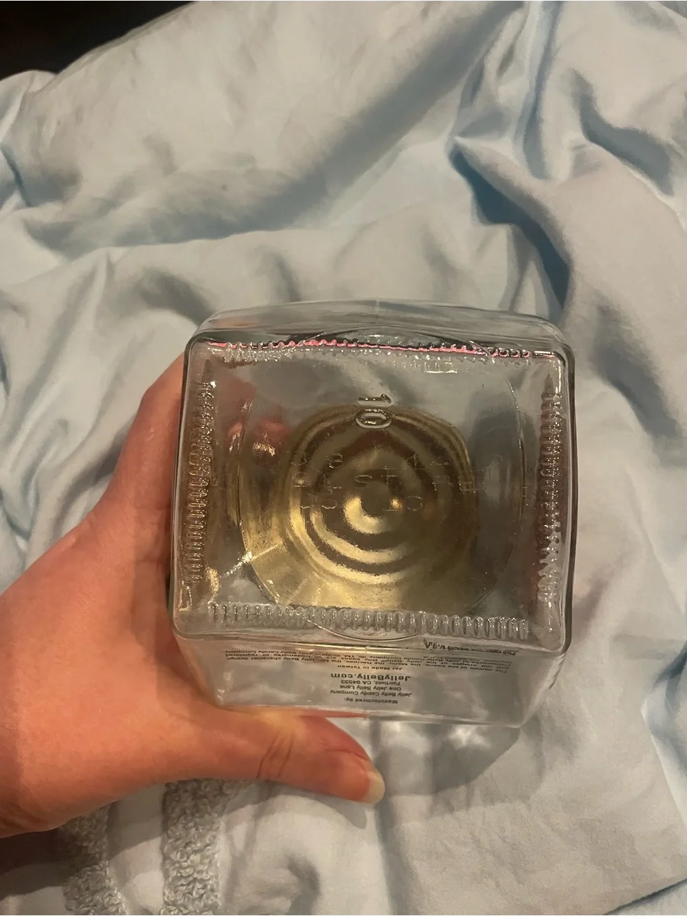 Mini Red Jelly Belly Glass Candy Jar with Lid